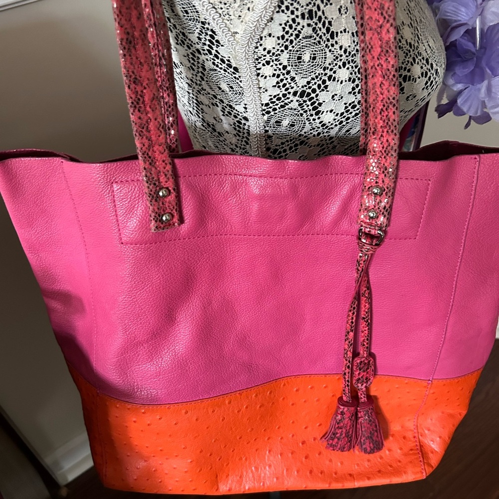 Rafe Pink and Orange Tote Bag